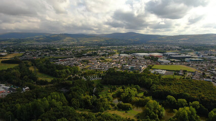 Obraz premium An aerial view of Tymon park in Tallaght.