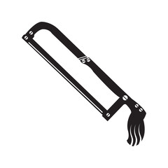 Gardening hand saw tool icon | Black Vector illustration |