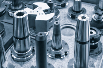 Many types of metal details industrial design background, engineering technology concept