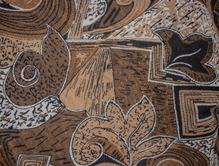 heavy fabric texture with curly patterns