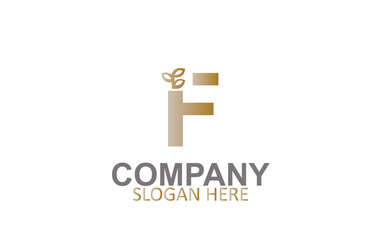 Letter F Golden Logo Design