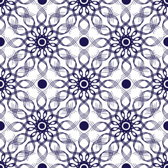 Pattern geometric line circle abstract seamless blue line