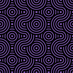 Seamless geometric pattern composed with circles and lines. modern stylish rounded stripes texture background