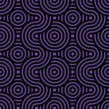 Seamless geometric pattern composed with circles and lines. modern stylish rounded stripes texture background © ImageryPlanet