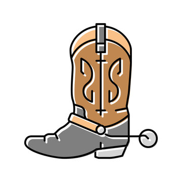 retro boot color icon vector illustration