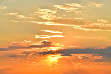 Sunset sky sun clouds yellow sunrise - 525690900