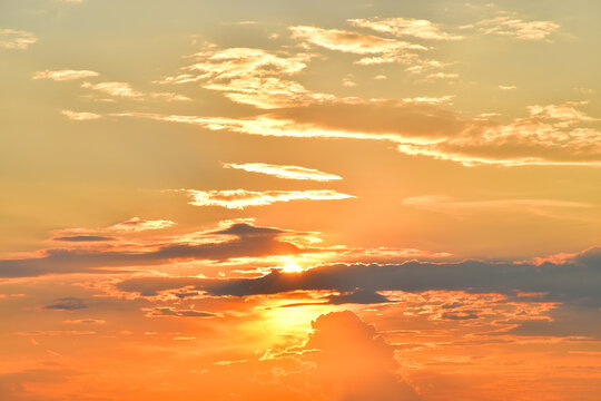 Sunset sky sun clouds yellow sunrise