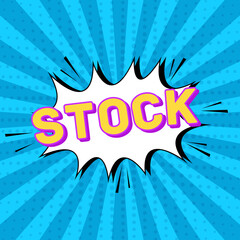 Vector comic background for advertising in the store promotions and sales, rays and circles in blue with text.