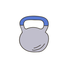 Training weight colorful doodle illustration in vector. Training weight colorful icon in vector. Dumbbell doodle illustration