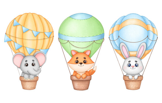 Hot Air Balloons and cute animals