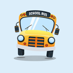 back to school bus. yellow school bas, vector illustration