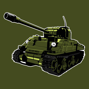 Brick battle tank logo vector illustration