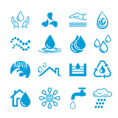 Vector set of water drop icons