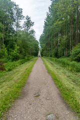 Fototapeta premium Road to Pyramid tomb of baron Friedrich von Fahrenheit in Rapa, Poland.