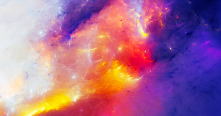 Space clouds. Art painting. Abstract paint background. Fractal artwork for creative graphic design