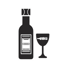 Alcohol beverage drink vodka icon | Black Vector illustration |