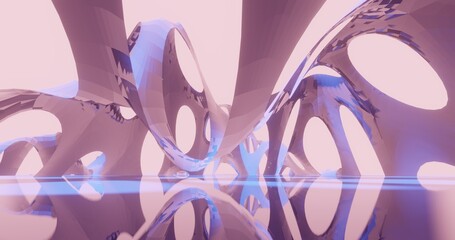 Futuristic architecture background bionic pattern in design 3d render