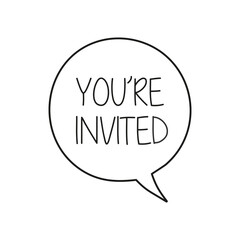 You're invited on speech bubble.