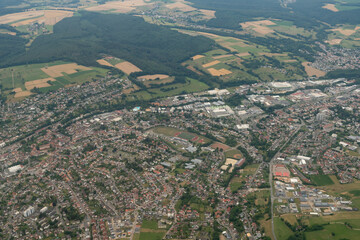 City of Michelstadt in Hesse in Germany seen from above