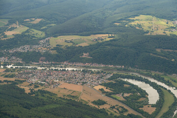 View over Mondfeld in Germany from above