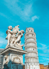 Fototapeta na wymiar Pisa tower and cathedral italian touristic destination