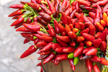 Red chili peppers or Jalapenos background full screen texture