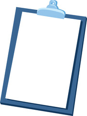 Clipboard with blank white paper sheet. Document template