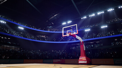 Basketball Arena with people crowds 3d render High quality 4k photo