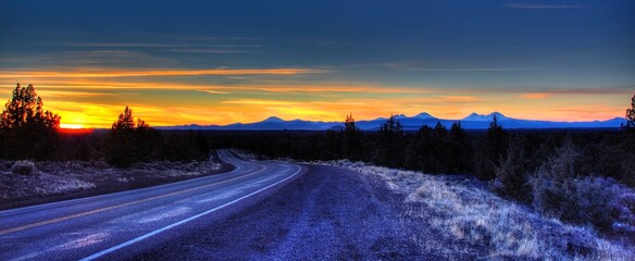 The view of Mt Bachelor and the three sisters from three creeks road Sisters Oregon