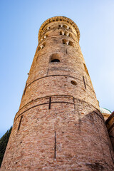 View on a cylindrical tower in Ravenna, Emilia Romagna - Italy