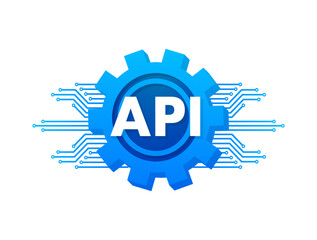 Cloud API - application programming interface. Internet network. Vector stock illustration.