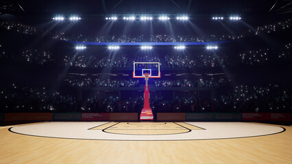 Basketball Arena with people crowds 3d render High quality 4k photo © AStakhiv
