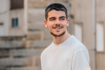 Obraz premium portrait of young man on the street outdoors