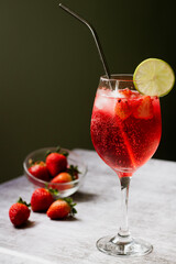 cocktail with strawberry