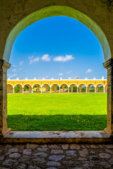 The San Antonio franciscan monastery at the yellow city of Izamal in Mexico