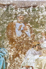 Frescoes on the wall of an abandoned Orthodox church