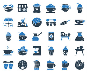 Coffee icon set. Coffee shop icon set. Simple vector illustration.