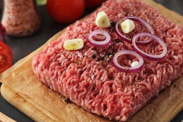Minced pork in the process of cooking