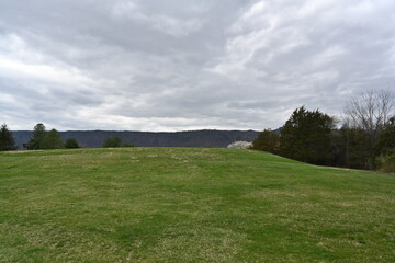 golf course in the mountains in the fall