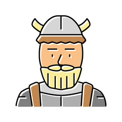 nordic viking medieval color icon vector illustration