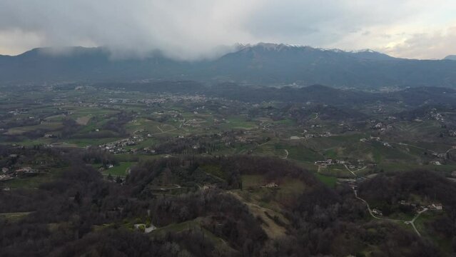 Beautiful view of the Monte Grappa from Colli Asolani, Italy
