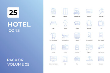 Hotel icons collection. Set contains such Icons as bar, bed, breakfast, more 