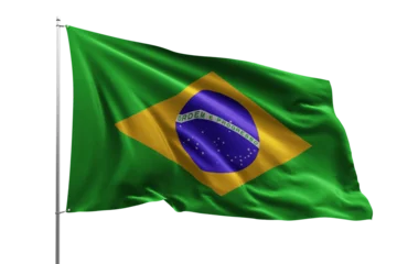 Fotobehang flag national nation patriotic wave flying fabric textile country transparent png clear brazil © umar