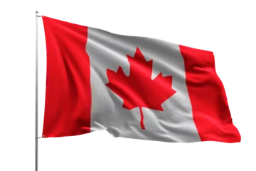 Foto op Plexiglas flag real realistic fabric flying wave shine country nation national pole hd transparent png canada © umar
