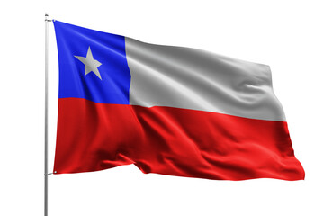 Fototapeta na wymiar flag real realistic fabric flying wave shine country nation national pole hd transparent png chile