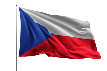 Obraz premium flag real realistic fabric flying wave shine country nation national pole hd transparent png CZECH REPUBLIC.