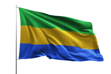 Obraz premium flag real realistic fabric flying wave shine country nation national pole hd transparent png GABON