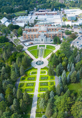 Aerial view of Montreal Botanical Garden in summer