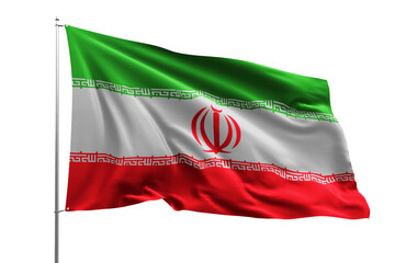 Naklejka premium flag real realistic fabric flying wave shine country nation national pole hd transparent png IRAN