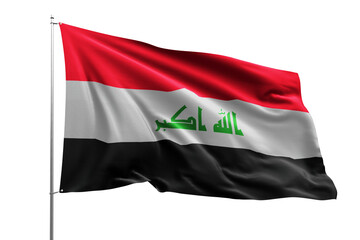 Naklejka na ściany i meble flag real realistic fabric flying wave shine country nation national pole hd transparent png IRAQ